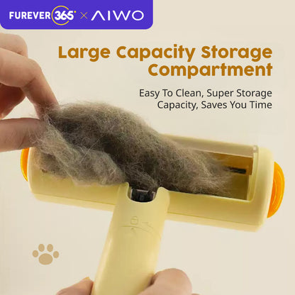 AIWO Reusable Pet Hair Remover: Portable Roller Brush for Cat & Dog Fur Cleaning
