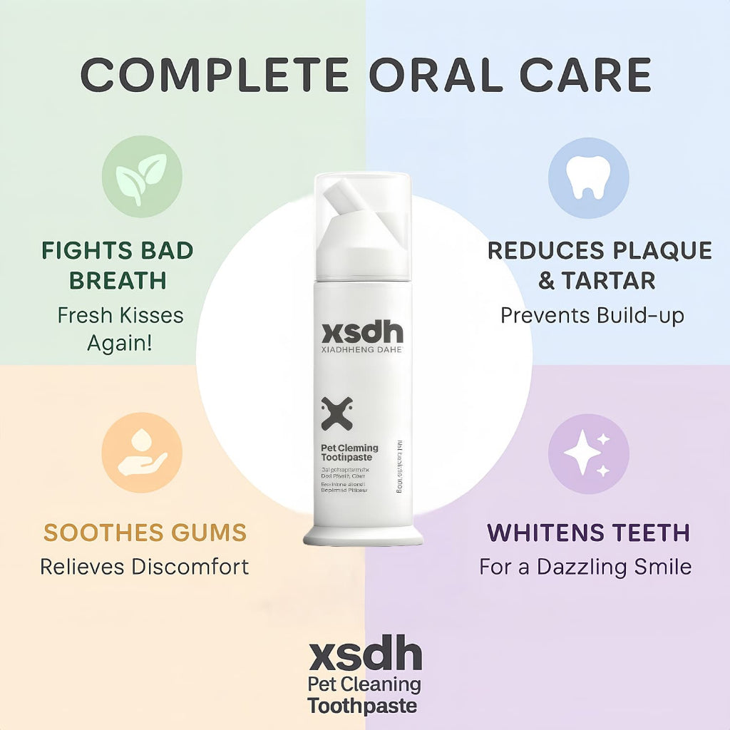 XSDH 4-in-1 Pet Dental Care Set: Cleaning Pen, Mousse, Spray & Finger Cot