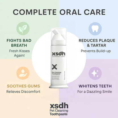 XSDH 4-in-1 Pet Dental Care Set: Cleaning Pen, Mousse, Spray & Finger Cot