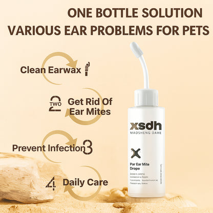 XSDH 60ml Pet Ear Cleaner Solution: Gentle Treatment for Mites & Odor