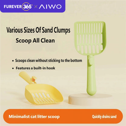 FUREVER365 Durable Cat Litter Scoop: Grid Design Efficient Poop Shovel Tool