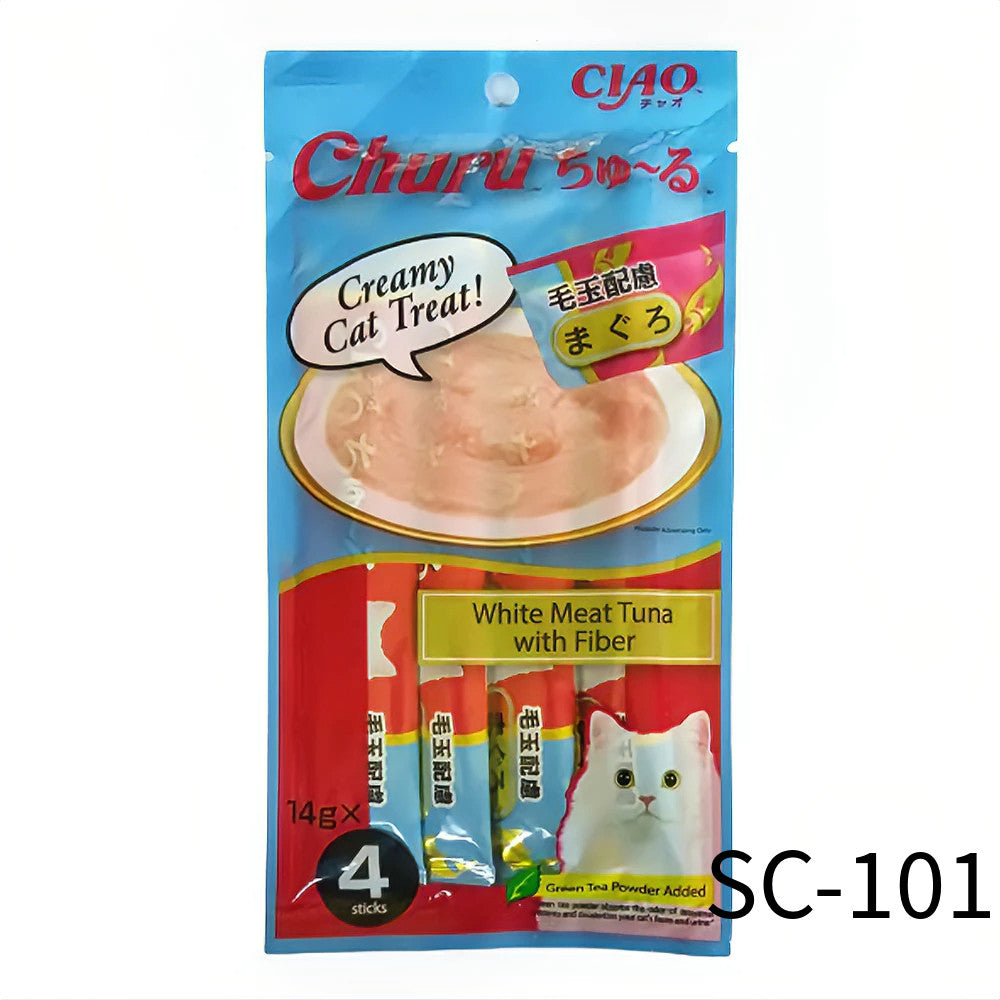 Ciao Churu Creamy Cat Treat Healthy Cat Snack Cat Wet Food Cat Stick Makanan Kucing 14g x 4