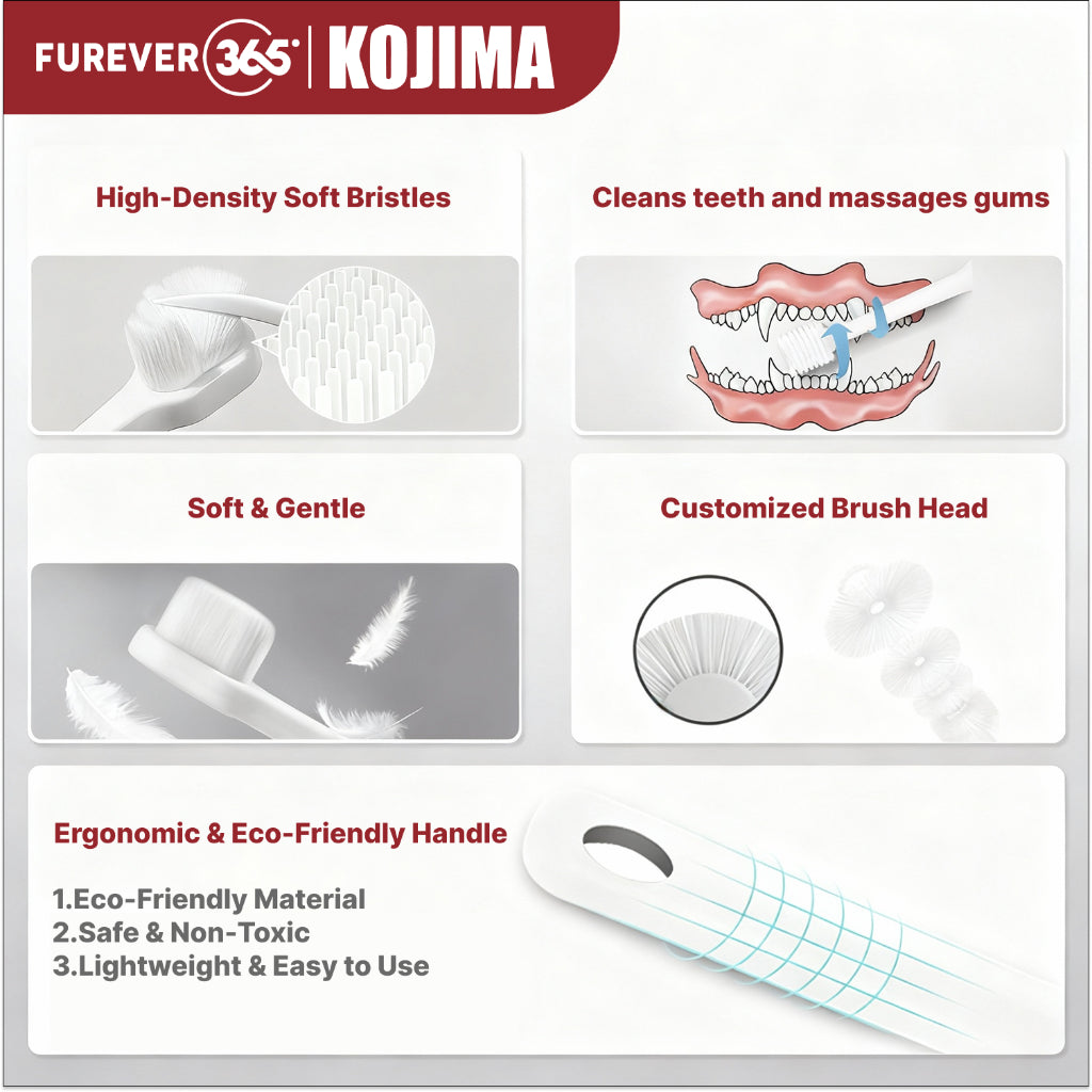 KOJIMA Microfiber Toothbrush & Toothpaste Set: Oral Hygiene for Pets
