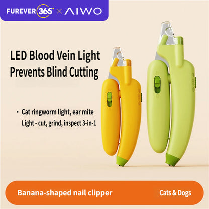 AIWO UV+LED Dual Light Nail Clippers: Banana Design Safe Claw Trimmer