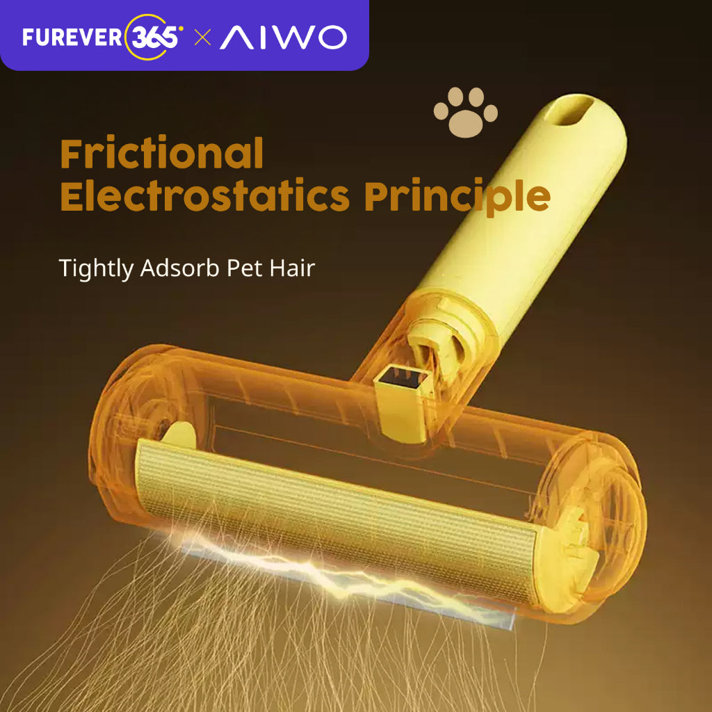 AIWO Reusable Pet Hair Remover: Portable Roller Brush for Cat & Dog Fur Cleaning