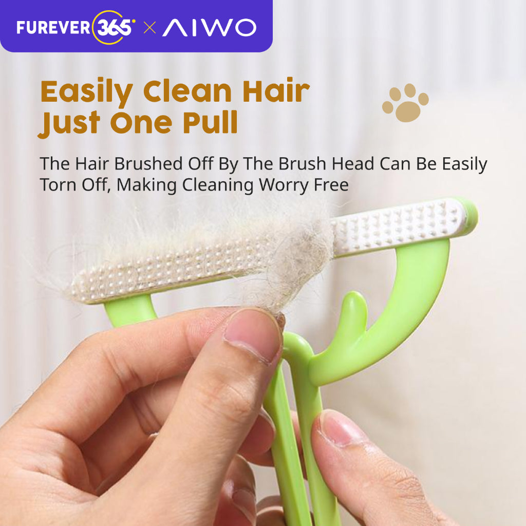 AIWO Portable Double-Sided Pet Hair Roller: Reusable Fur Cleaner for Home & Travel