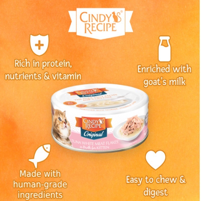 CINDY'S RECIPE Cat Original Series Soft Jelly/in Broth/Kitten (70g/80g)
