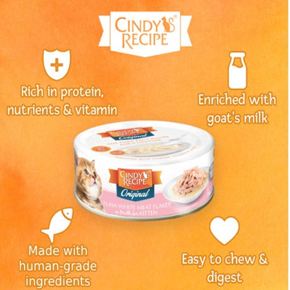 CINDY'S RECIPE Cat Original Series Soft Jelly/in Broth/Kitten (70g/80g)