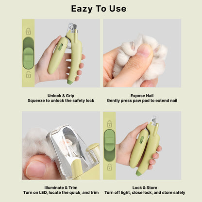 AIWO LED Pet Nail Clippers: Anti-Splash Safe Claw Trimmer for Grooming