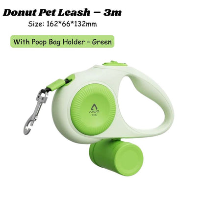 FUREVER365 3m/5m Automatic Pet Leash: 150kg Pull Limit with Waste Bag Dispenser