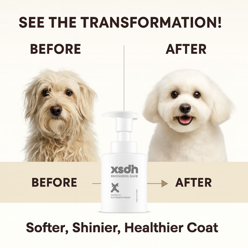 XSDH 360ml+500ml Pet Shampoo & Conditioner Set: All-in-One Nourishing Wash