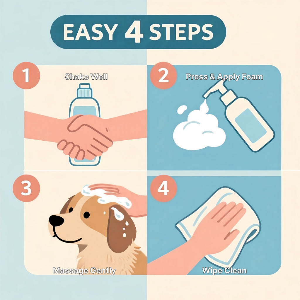 XSDH 500ml Waterless Foam Shampoo: No-Rinse Grooming for Tropical Climate