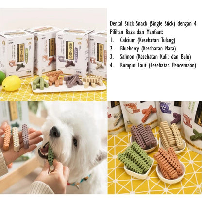DentDoc 45pcs Premium Dog Chewing Stick: 4-Flavor Rawhide Dental Treats