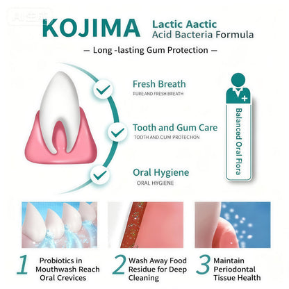 KOJIMA 300ml Lactic Acid Mouthwash: Teeth Cleaning & Fresh Breath for Dogs