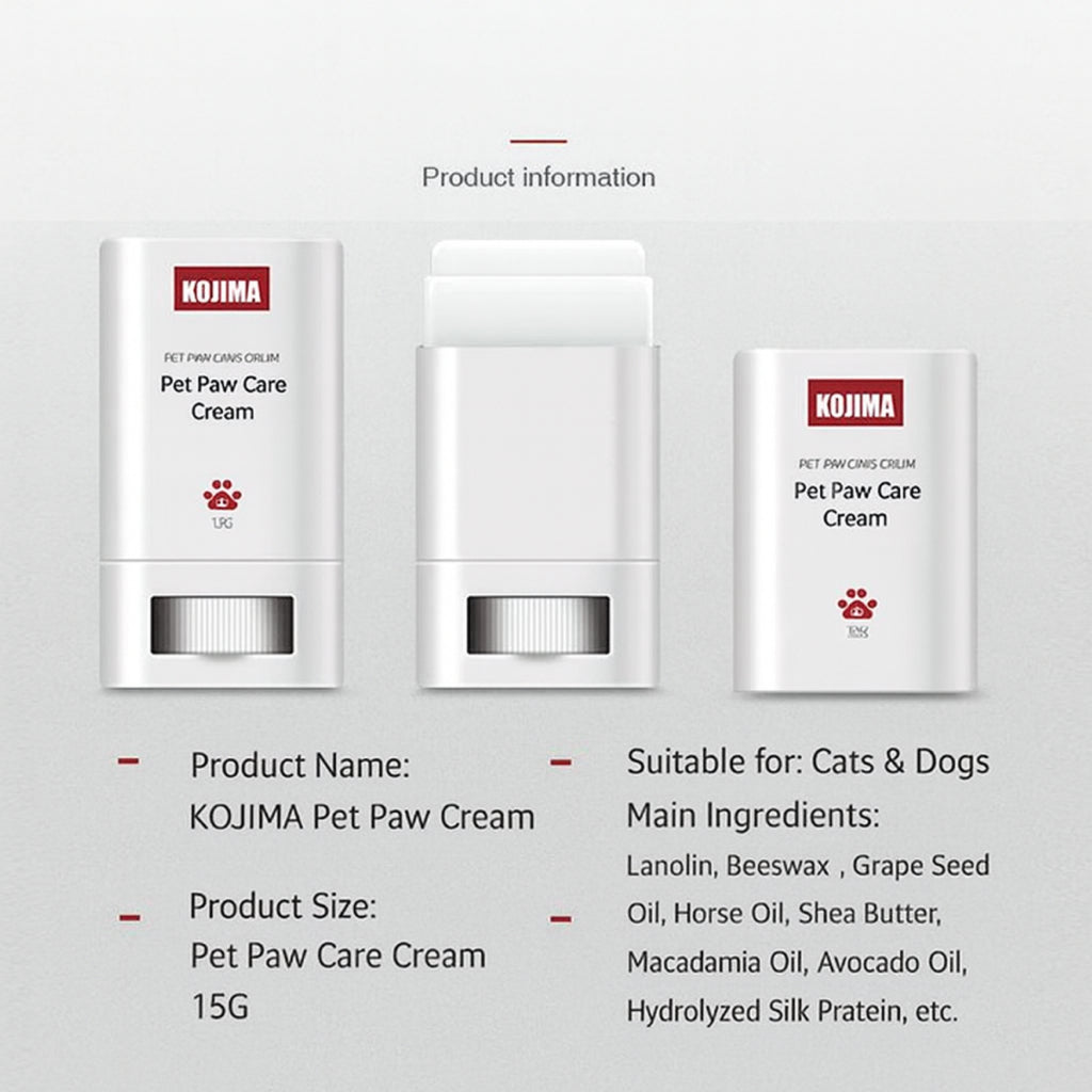 KOJIMA 15g Paw Balm: Natural Oils Moisturizing Cream for Dry Paws