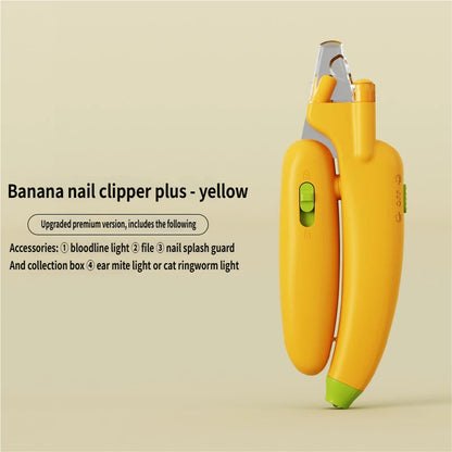 AIWO UV+LED Dual Light Nail Clippers: Banana Design Safe Claw Trimmer
