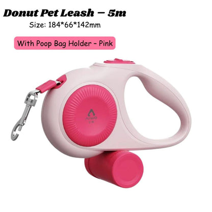 FUREVER365 3m/5m Automatic Pet Leash: 150kg Pull Limit with Waste Bag Dispenser