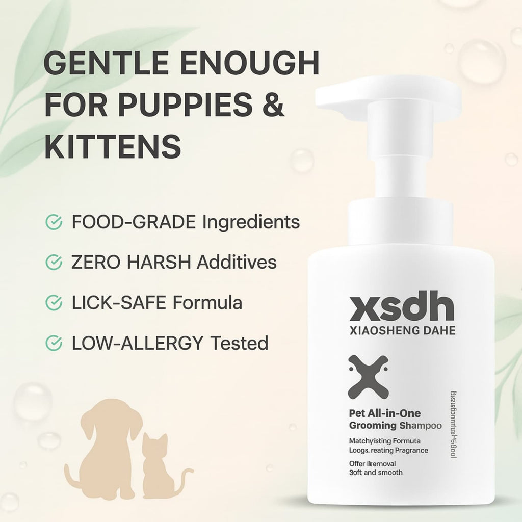 XSDH 360ml+500ml Pet Shampoo & Conditioner Set: All-in-One Nourishing Wash