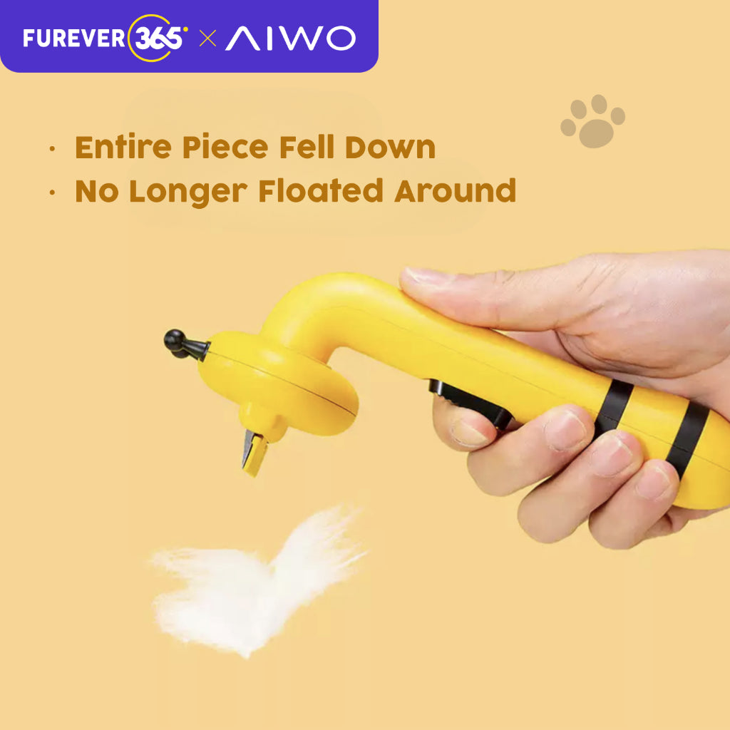 AIWO 140° Curved Pet Hair Remover Comb: One-Click Cleaning for Cat & Dog Grooming