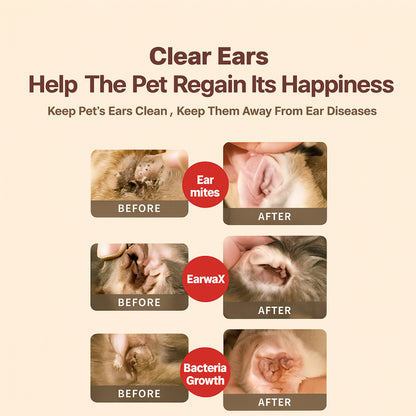 XSDH 60ml Pet Ear Cleaner Solution: Gentle Treatment for Mites & Odor