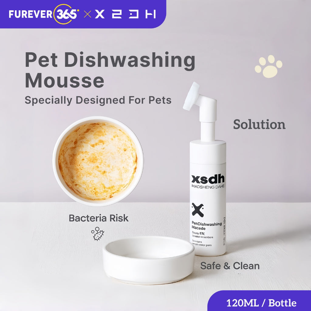 FUREVER365 120ml Pet Bowl Cleaner Mousse: Safe Dishwashing Foam for Food Bowls