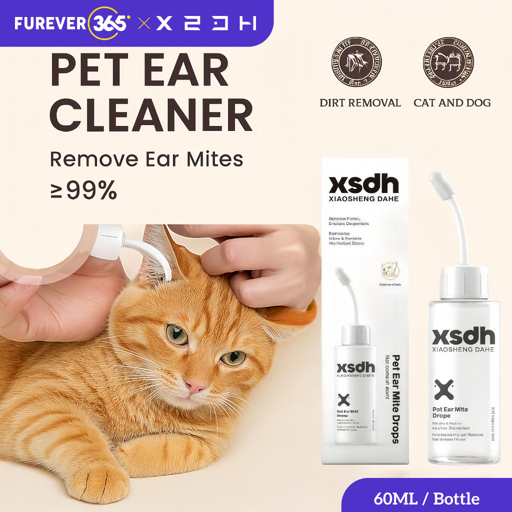 XSDH 60ml Pet Ear Cleaner Solution: Gentle Treatment for Mites & Odor