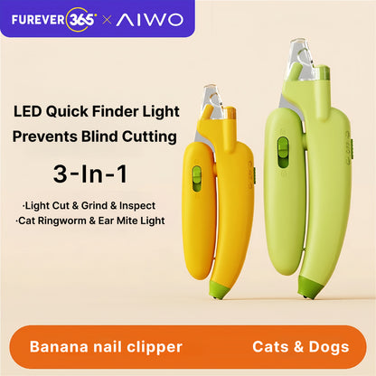 AIWO UV+LED Dual Light Nail Clippers: Banana Design Safe Claw Trimmer
