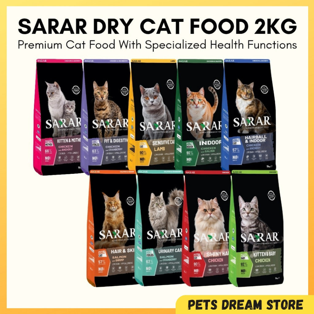 Sarar Super Premium Cat Food 2kg Specialized Healthy Function Cat Dry Food Makanan Kucing Sarar Fungsi Sihat Cat Kibble
