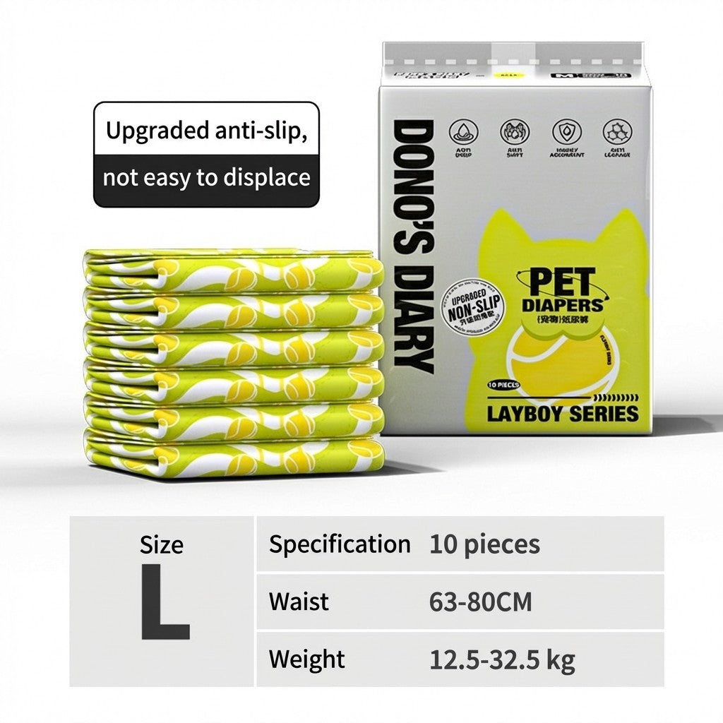 DONO'S DIARY Pet Diapers Male Female Disposable Dog Nappies Soft Pull-Ups Odor Control Leak-Proof