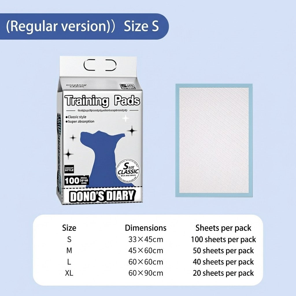 DONO'S DIARY Pet Training Pads Leak-proof Dog Pee Pads High Absorbent Puppy Potty Mats S/M/L/XL