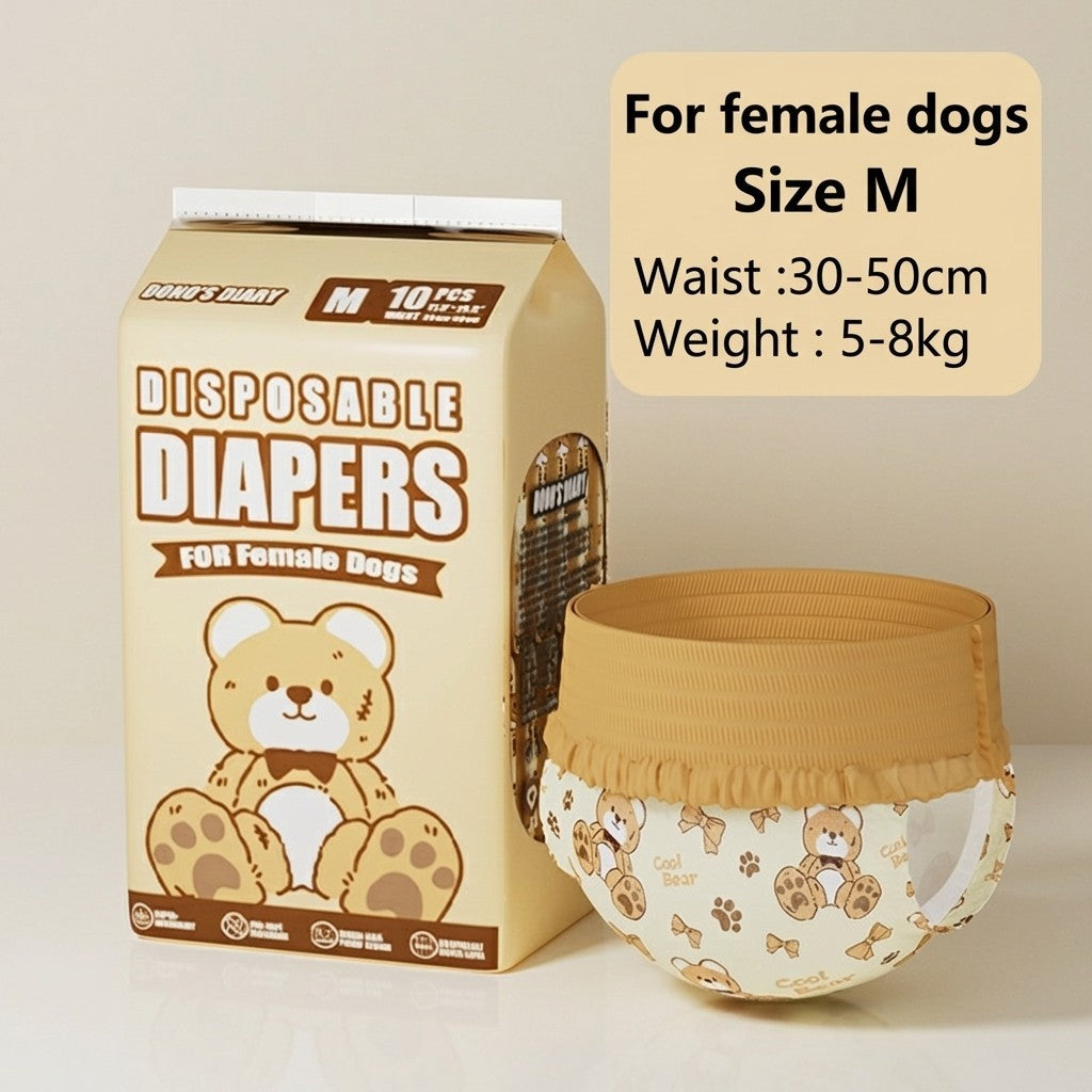 DONO'S DIARY Pet Diapers Male Female Disposable Dog Nappies Soft Pull-Ups Odor Control Leak-Proof