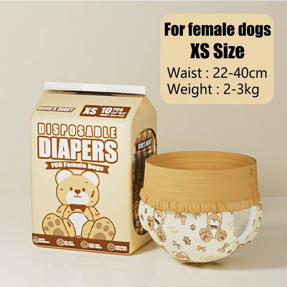 DONO’S DIARY Dog Diapers Male Female Disposable Pet Nappies Leak-Proof Soft Wood Pulp 10pcs/pack