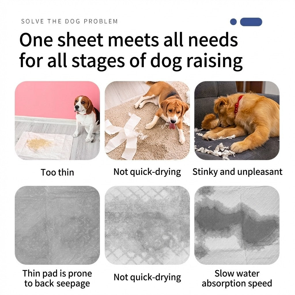 DONO'S DIARY Pet Training Pads Leak-proof Dog Pee Pads High Absorbent Puppy Potty Mats S/M/L/XL