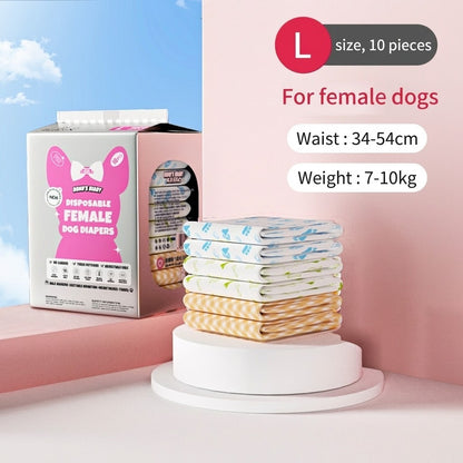 DONO'S DIARY Pet Diapers Male Female Disposable Dog Nappies Soft Pull-Ups Odor Control Leak-Proof