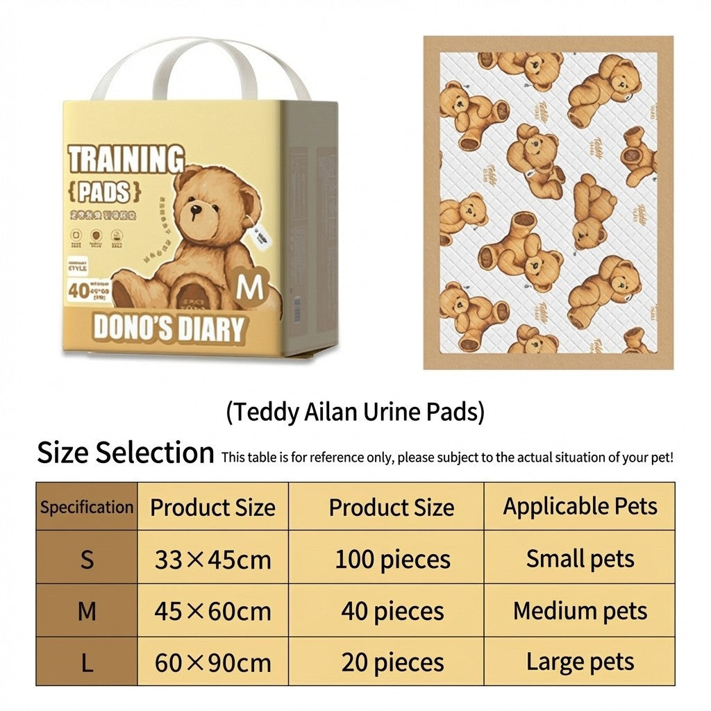 Dono’s Diary Pet Training Pads  Ultra Absorbent Odor Control Dog Pee Pad (S/M/L)