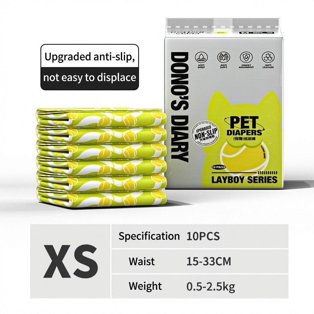 DONO'S DIARY Pet Diapers Male Female Disposable Dog Nappies Soft Pull-Ups Odor Control Leak-Proof