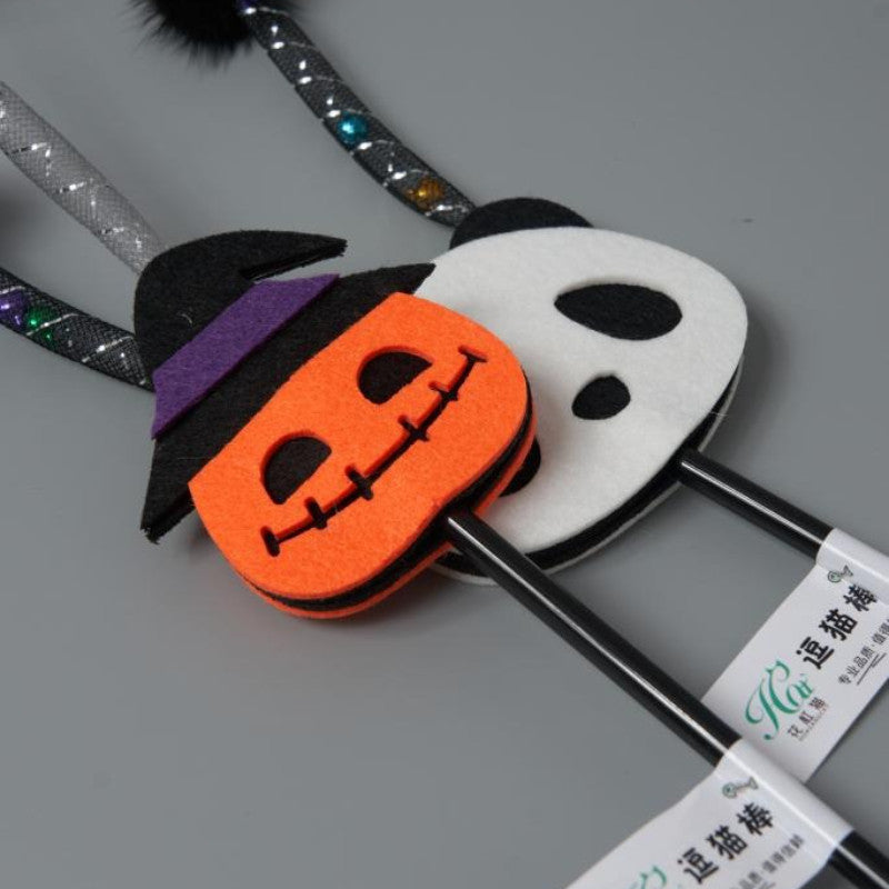 FUREVER365 YM-49 Minimalist Felt Ball Cat Teaser - High-Elasticity Steel Wire Bouncing Wand Toy