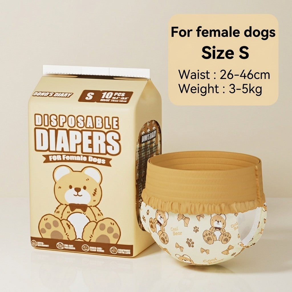 DONO'S DIARY Pet Diapers Male Female Disposable Dog Nappies Soft Pull-Ups Odor Control Leak-Proof