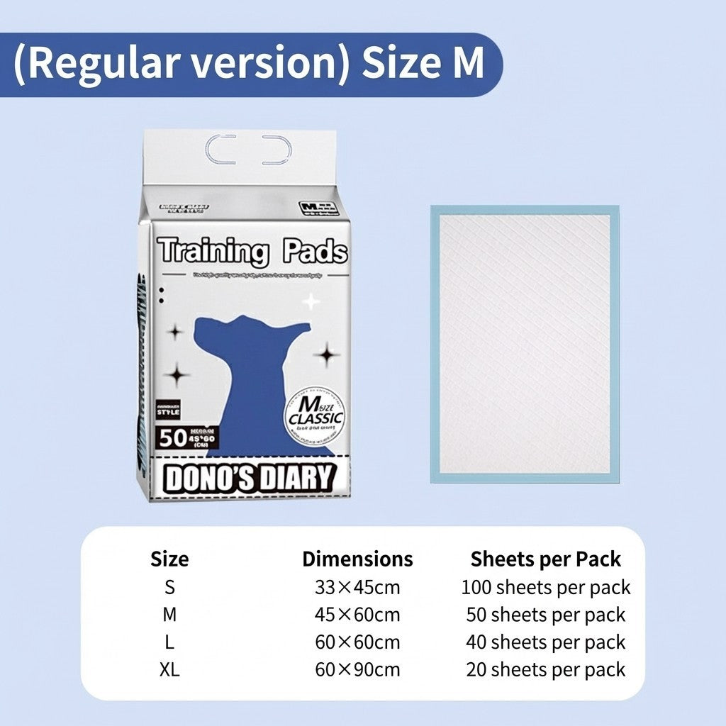 DONO'S DIARY Pet Training Pads Leak-proof Dog Pee Pads High Absorbent Puppy Potty Mats S/M/L/XL