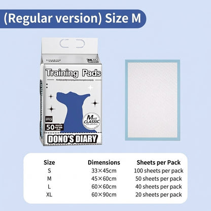 DONO'S DIARY Pet Training Pads Leak-proof Dog Pee Pads High Absorbent Puppy Potty Mats S/M/L/XL