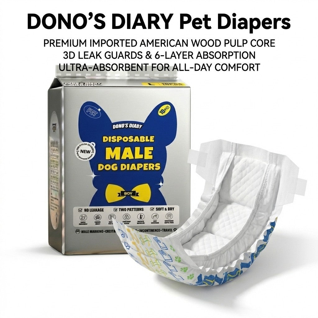 DONO'S DIARY Pet Diapers Male Female Disposable Dog Nappies Soft Pull-Ups Odor Control Leak-Proof