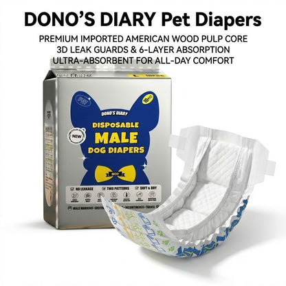 DONO'S DIARY Pet Diapers Male Female Disposable Dog Nappies Soft Pull-Ups Odor Control Leak-Proof