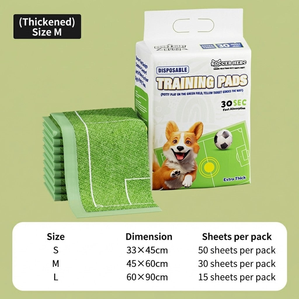 Soccer Field Dog Training Pads 5-Layer SAP Leakproof Pet Pee Pad | Fast Absorb Potty Trainer