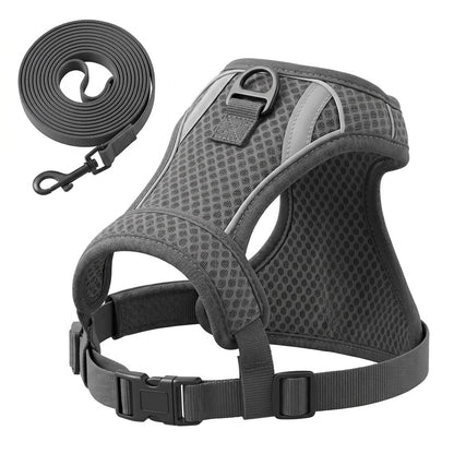 [2026 New] Cat Harness and Leash Set Anti-Escape Reflective Adjustable Breathable Vest Tali Kucing