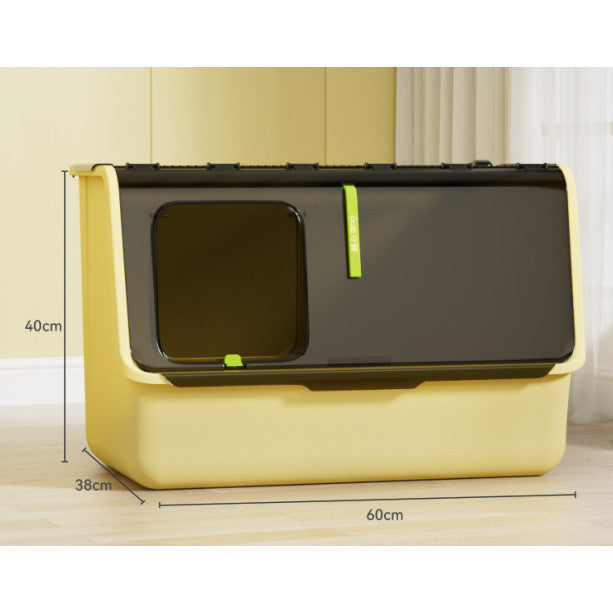 XXL Fully Enclosed Cat Litter Box Top Entry Large Space Odor Control Splash Proof Tandas Kucing