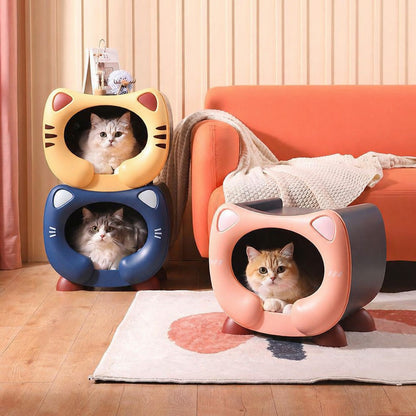 Stackable Cat Nest Bed Multi-purpose Pet Storage Box Organizer Large Capacity Cat House Katil Kucing
