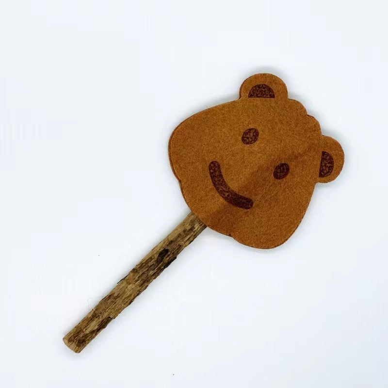 FUREVER365 MT Felt Silver Vine Cat Toy - Natural Actinidia Dental Stick with Soft Handmade Felt Lure