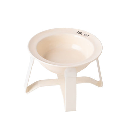 Korean Style Elevated Ceramic Pet Bowl Anti-Black Chin Neck Protection Cat Dog Food Water UFO Bowl