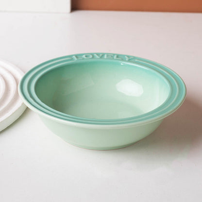 French Style Gradient Ceramic Cat Bowl Aesthetic Acrylic Elevated Stand Anti-Black Chin UFO Pet Plate