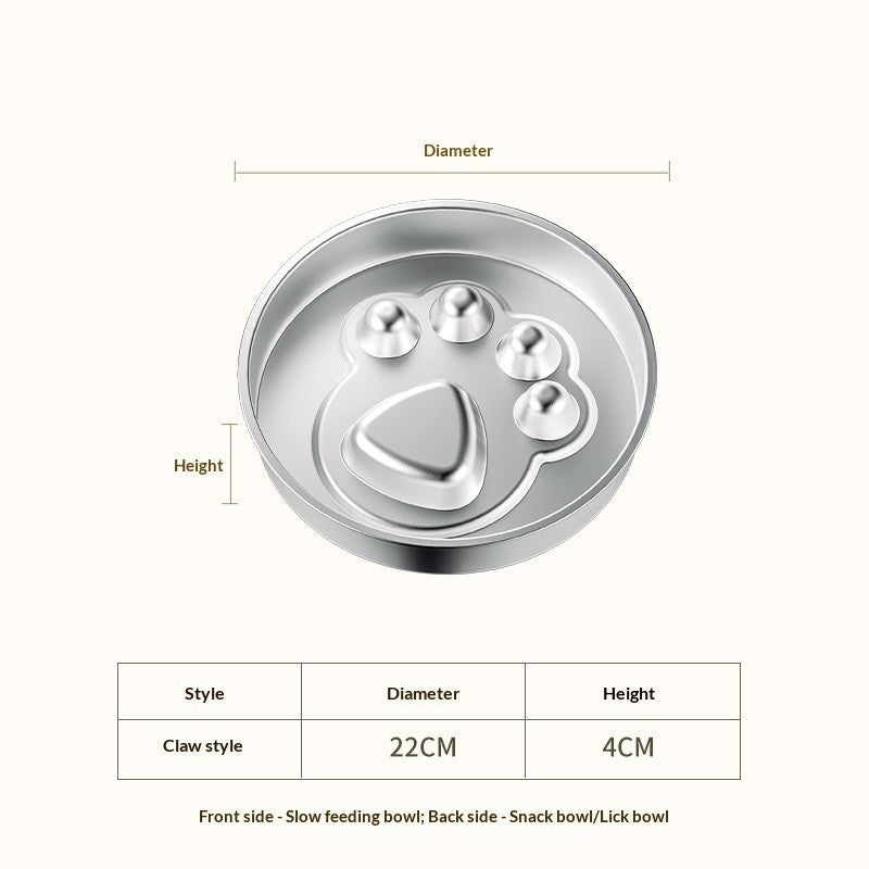 [READY STOCK] Stainless Steel Slow Feeder Bowl for Dog Cat Anti-Choking Healthy Diet Pet Food Basin